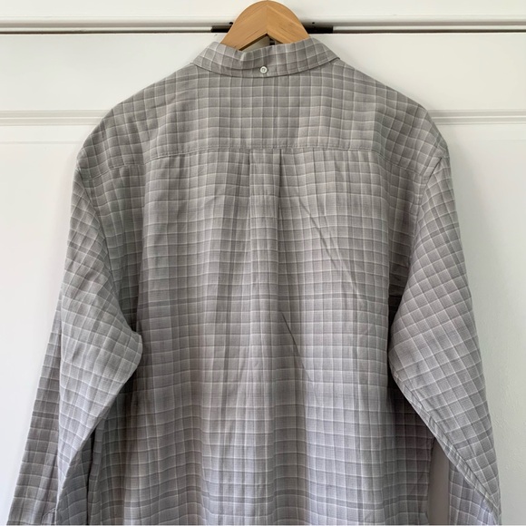 Billy Reid Button Down Shirt Light Gray Plaid Cotton Standard Fit Men’s Size XL - Picture 4 of 8
